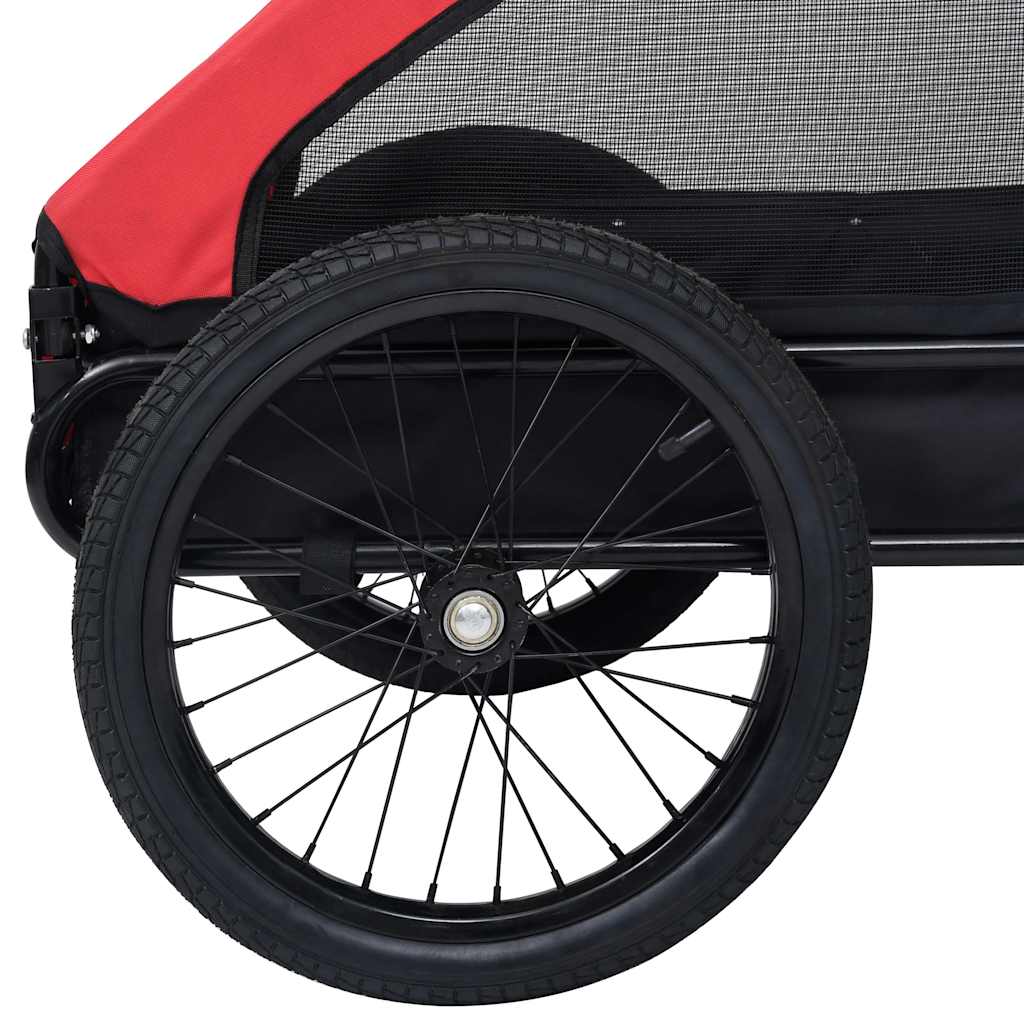 Rimorchio da Bici per Animali Domestici Rosso e Nero - homemem39