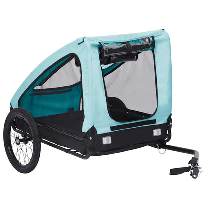 Rimorchio da Bici per Animali Domestici Blu e Nero - homemem39
