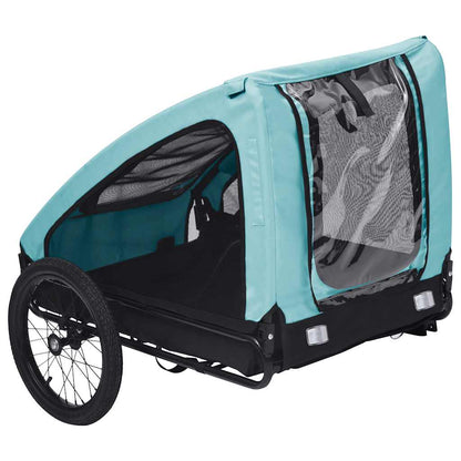 Rimorchio da Bici per Animali Domestici Blu e Nero - homemem39