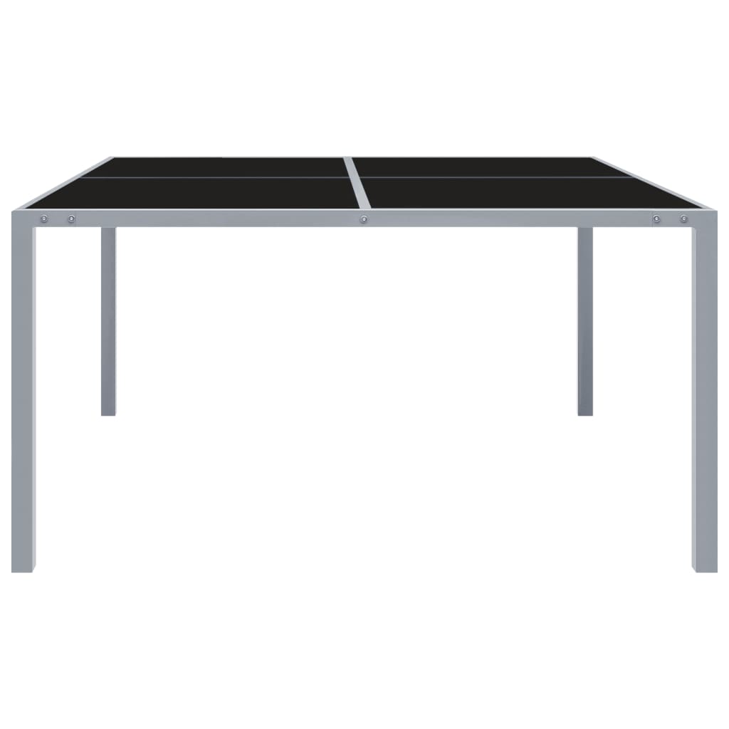 Tavolo da Giardino 130x130x72 cm Grigio in Acciaio e Vetro - homemem39