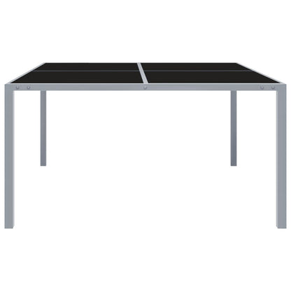 Tavolo da Giardino 130x130x72 cm Grigio in Acciaio e Vetro - homemem39