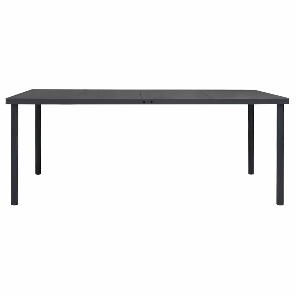 Tavolo da Pranzo per Esterni Antracite 190x90x74 cm in Acciaio - homemem39