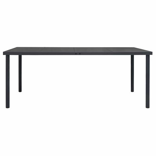 Tavolo da Pranzo per Esterni Antracite 190x90x74 cm in Acciaio - homemem39