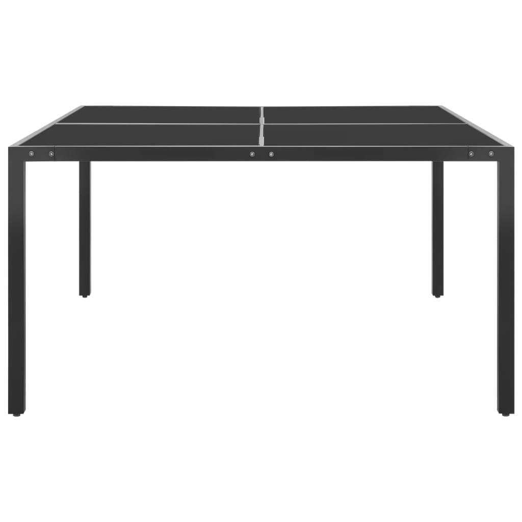 Anthracite Garden Table 130x130x72 cm in Steel and Glass