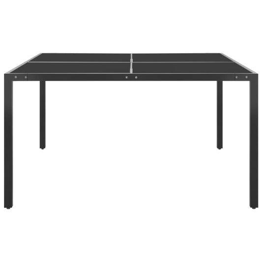 Tavolo da Giardino Antracite 130x130x72 cm in Acciaio e Vetro - homemem39