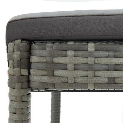 Bar Stools with Cushions 4 pcs Gray in Polyrattan