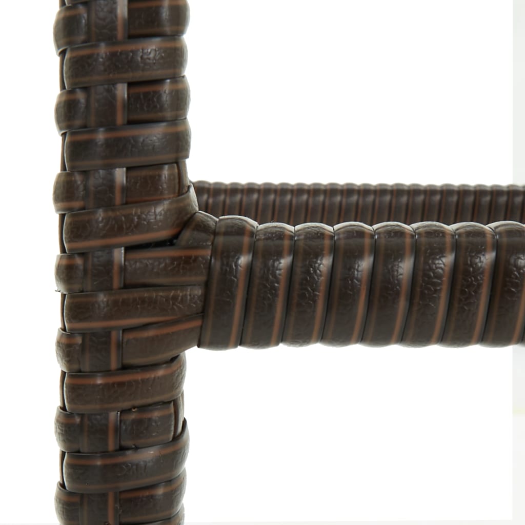 Sgabelli da Bar con Cuscini 3 pz Marroni in Polyrattan - homemem39