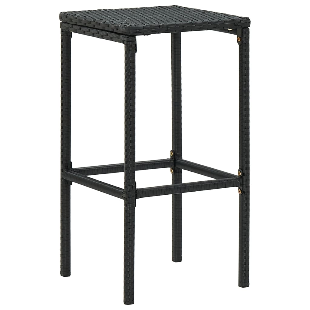 Sgabelli da Bar con Cuscini 4 pz Neri in Polyrattan - homemem39