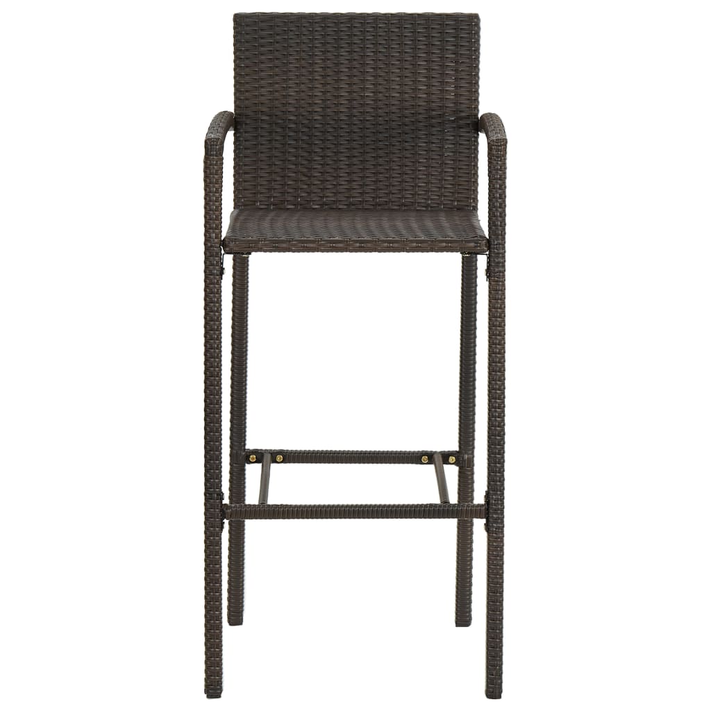Sgabelli da Bar 2 pz Marroni in Polyrattan - homemem39