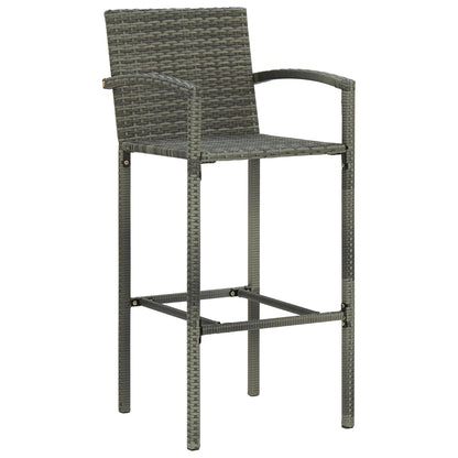 Sgabelli da Bar 2 pz Grigi in Polyrattan - homemem39
