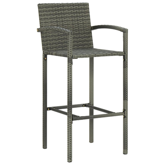 Sgabelli da Bar 2 pz Grigi in Polyrattan - homemem39