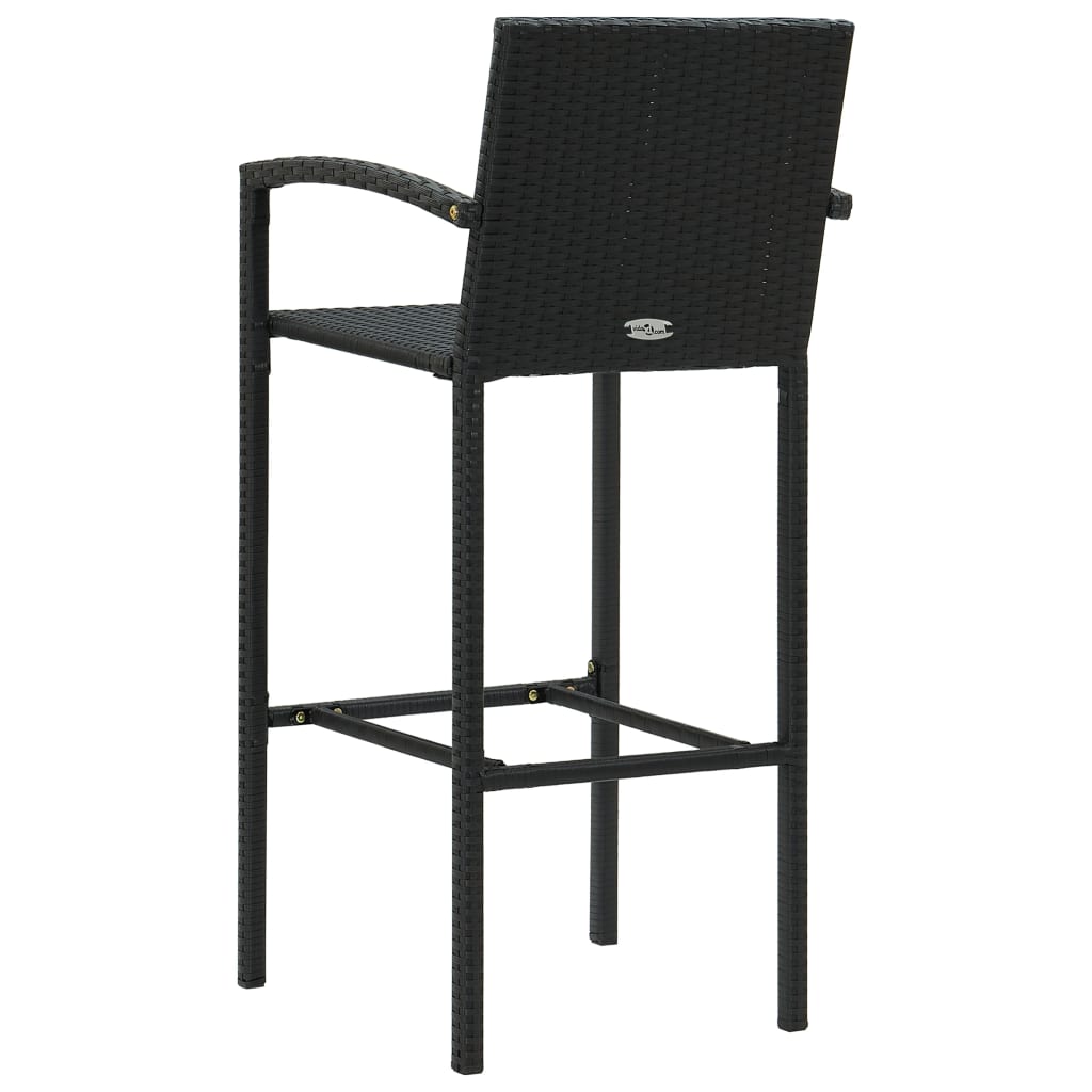 Sgabelli da Bar 4 pz Neri in Polyrattan - homemem39