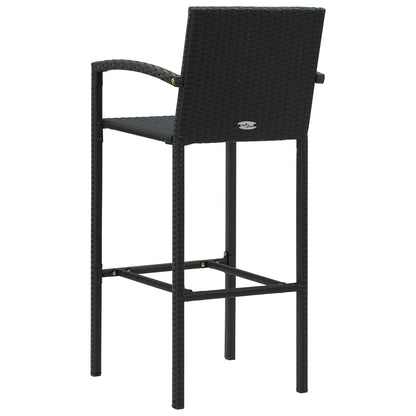 Sgabelli da Bar 4 pz Neri in Polyrattan - homemem39