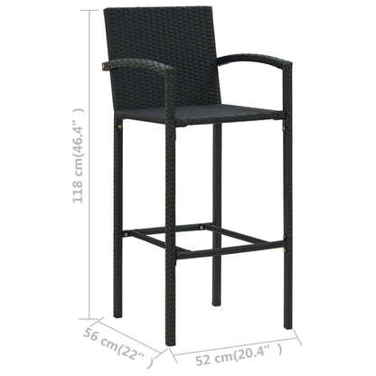 Sgabelli da Bar 4 pz Neri in Polyrattan - homemem39