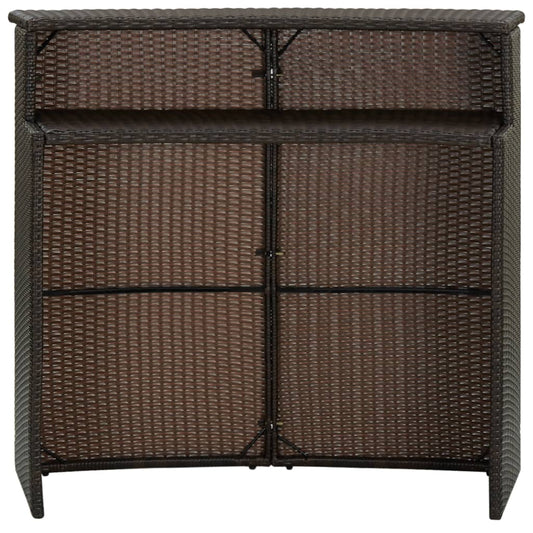 Tavolo da Bar per Esterni Marrone 120x55x110 cm in Polyrattan - homemem39