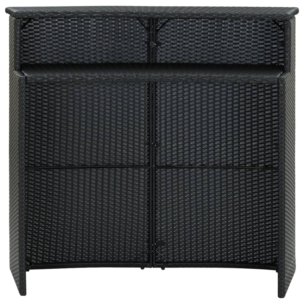 Tavolo da Bar per Esterni Nero 120x55x110 cm in Polyrattan - homemem39
