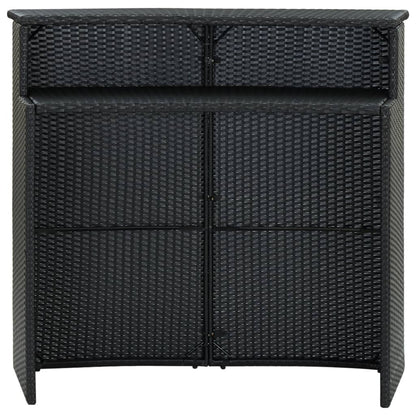 Tavolo da Bar per Esterni Nero 120x55x110 cm in Polyrattan - homemem39