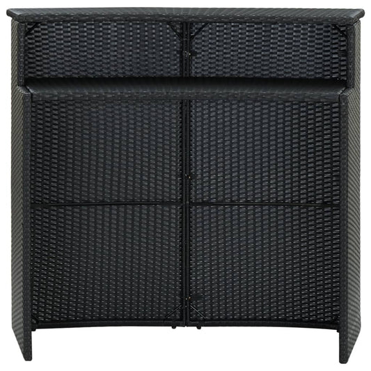 Tavolo da Bar per Esterni Nero 120x55x110 cm in Polyrattan - homemem39