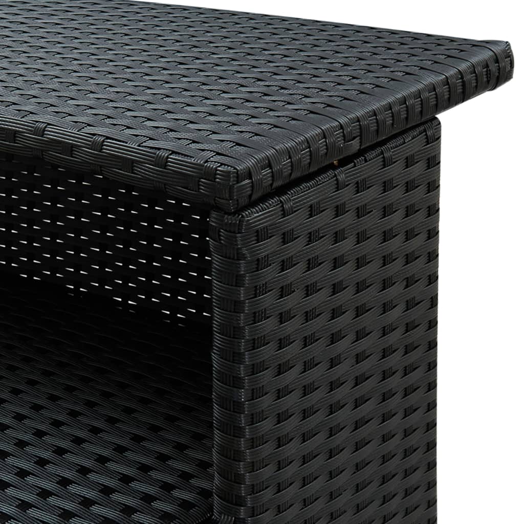 Tavolo da Bar per Esterni Nero 120x55x110 cm in Polyrattan - homemem39