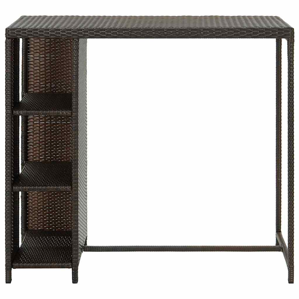 Tavolo da Bar con Ripiani 120x60x110 cm in Polyrattan