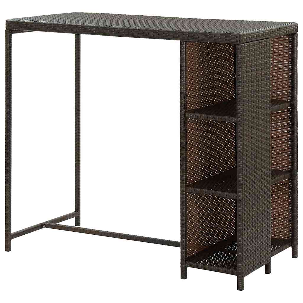 Tavolo da Bar con Ripiani 120x60x110 cm in Polyrattan