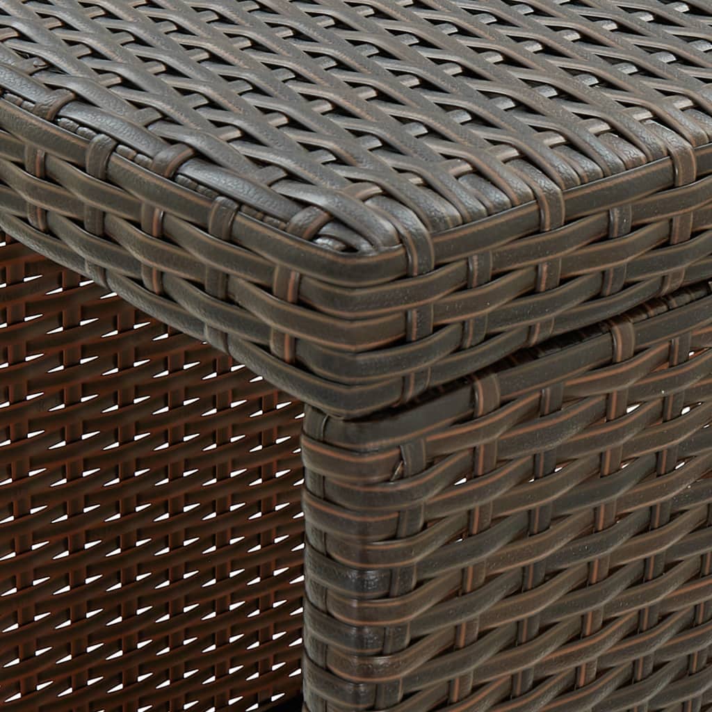 Tavolo da Bar con Ripiani Marrone 120x60x110 cm in Polyrattan - homemem39