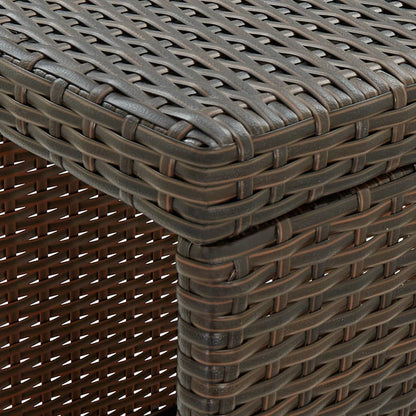 Tavolo da Bar con Ripiani Marrone 120x60x110 cm in Polyrattan - homemem39