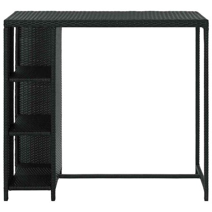 Tavolo da Bar con Ripiani 120x60x110 cm in Polyrattan