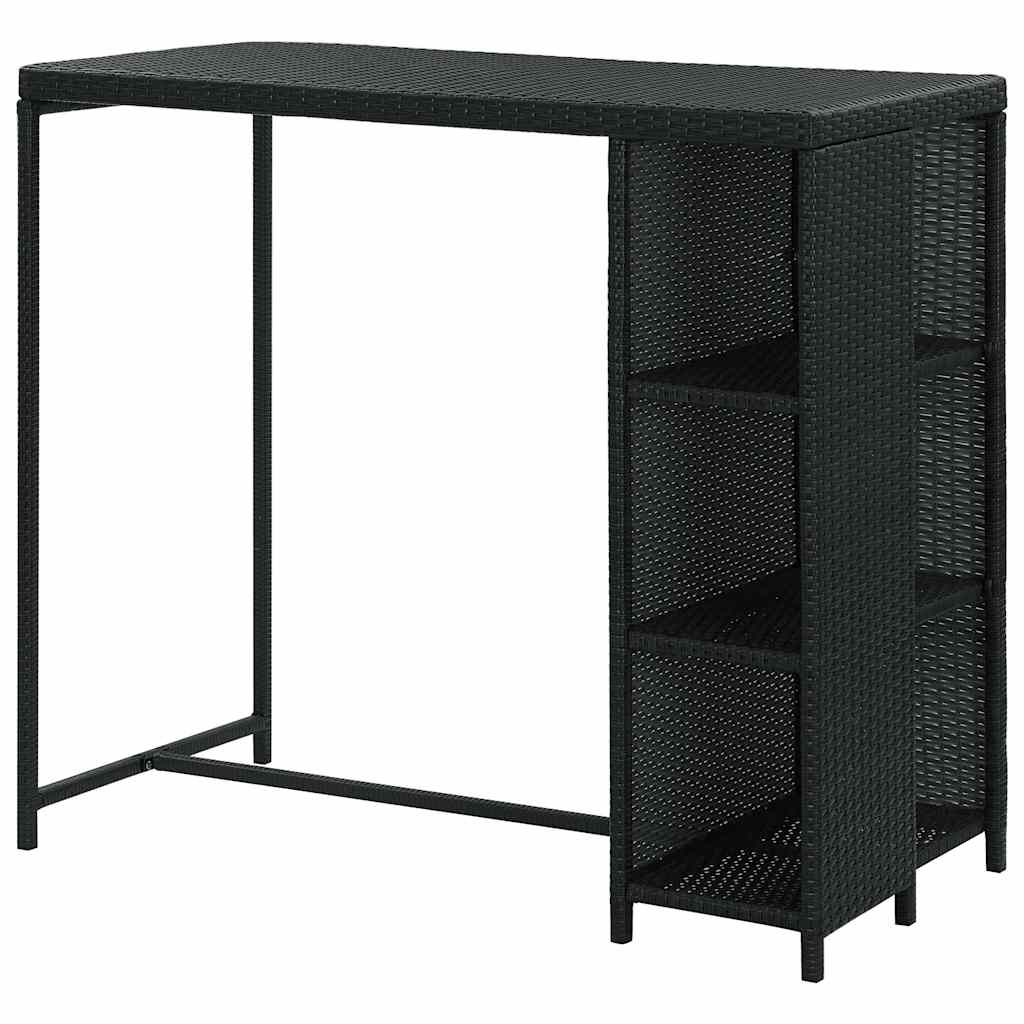 Tavolo da Bar con Ripiani 120x60x110 cm in Polyrattan