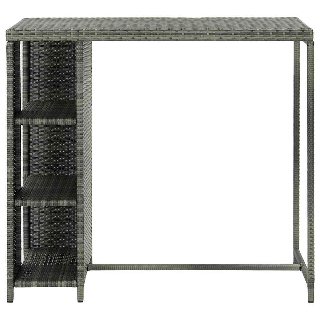 Tavolo da Bar con Ripiani 120x60x110 cm in Polyrattan