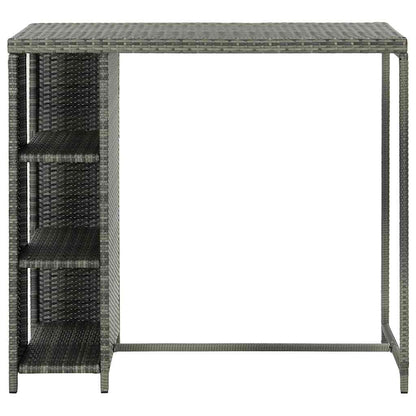 Tavolo da Bar con Ripiani 120x60x110 cm in Polyrattan