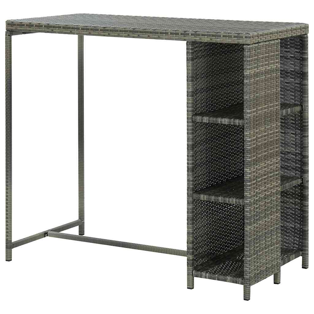 Tavolo da Bar con Ripiani 120x60x110 cm in Polyrattan