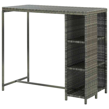 Tavolo da Bar con Ripiani 120x60x110 cm in Polyrattan