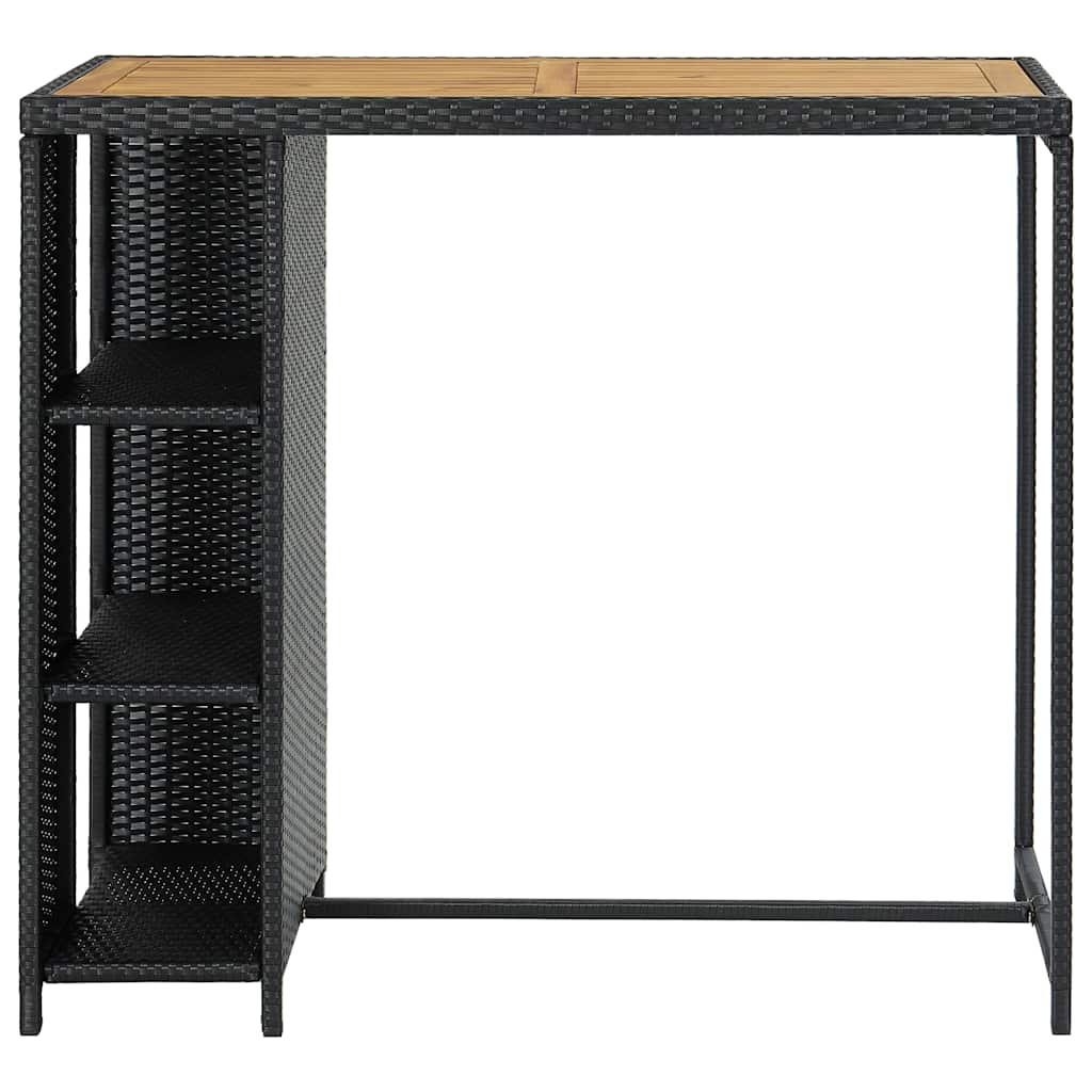 Tavolo da Bar con Ripiani 120x60x110 cm in Polyrattan