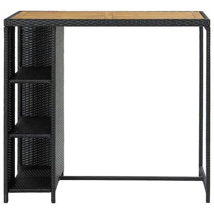 Tavolo da Bar con Ripiani 120x60x110 cm in Polyrattan