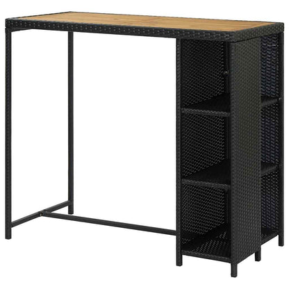 Tavolo da Bar con Ripiani 120x60x110 cm in Polyrattan