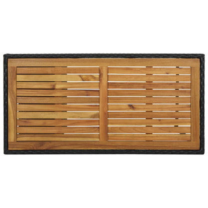 Tavolo da Bar con Ripiani Nero 120x60x110 cm in Polyrattan - homemem39
