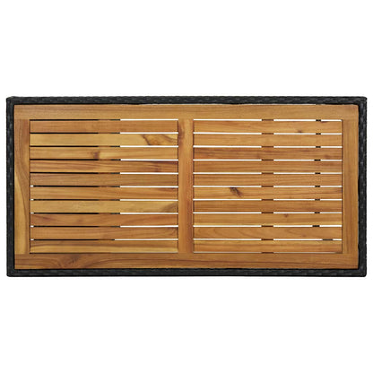 Tavolo da Bar con Ripiani 120x60x110 cm in Polyrattan