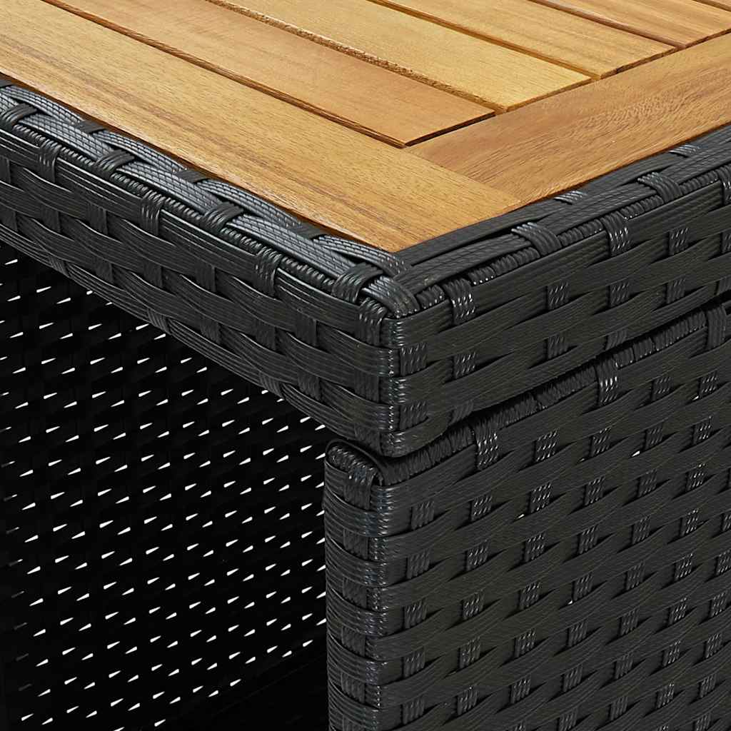 Tavolo da Bar con Ripiani 120x60x110 cm in Polyrattan