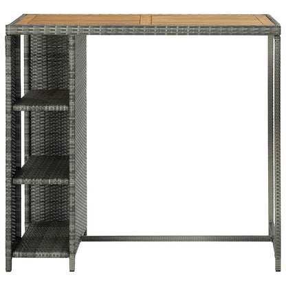 Tavolo da Bar con Ripiani 120x60x110 cm in Polyrattan