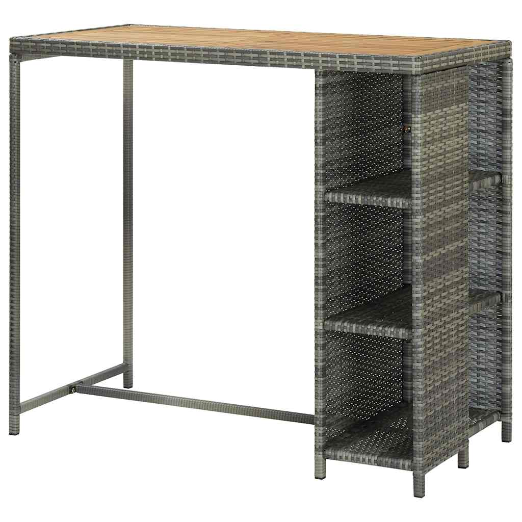 Tavolo da Bar con Ripiani 120x60x110 cm in Polyrattan