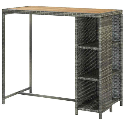 Tavolo da Bar con Ripiani 120x60x110 cm in Polyrattan