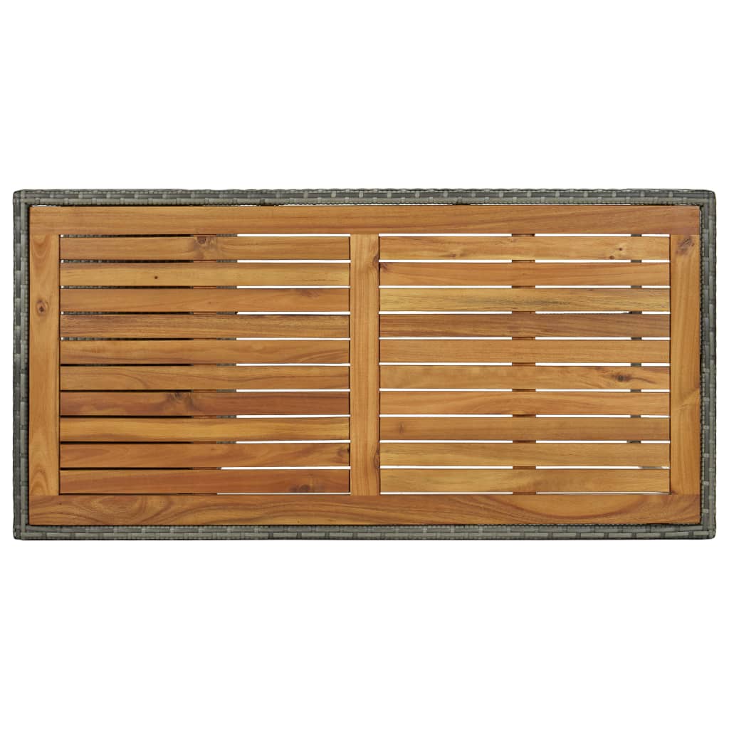 Tavolo da Bar con Ripiani Grigio 120x60x110 cm in Polyrattan - homemem39
