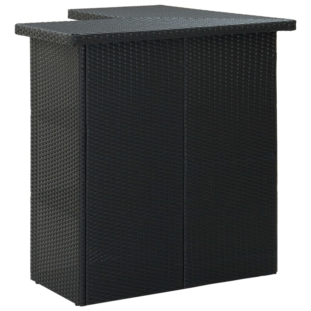 Tavolo da Bar ad Angolo Nero 100x50x105 cm in Polyrattan | homemem39