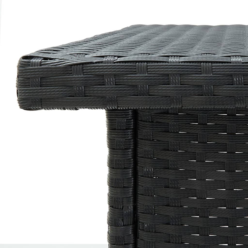 Tavolo da Bar ad Angolo Nero 100x50x105 cm in Polyrattan | homemem39