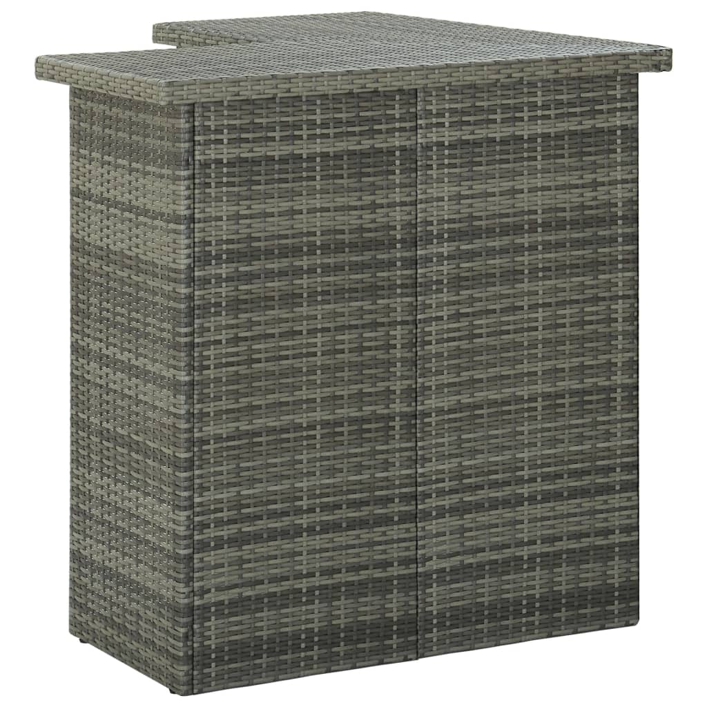 Tavolo da Bar Angolare Grigio 100x50x105 cm in Polyrattan - homemem39
