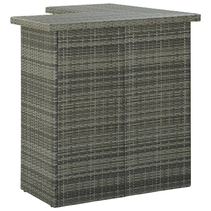Tavolo da Bar Angolare Grigio 100x50x105 cm in Polyrattan - homemem39