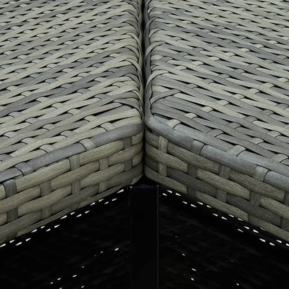 Tavolo da Bar Angolare Grigio 100x50x105 cm in Polyrattan - homemem39