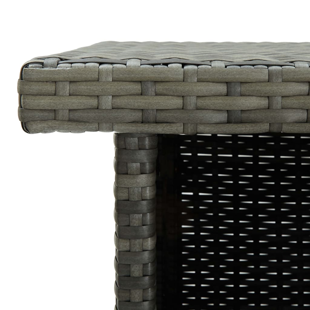 Tavolo da Bar Angolare Grigio 100x50x105 cm in Polyrattan - homemem39