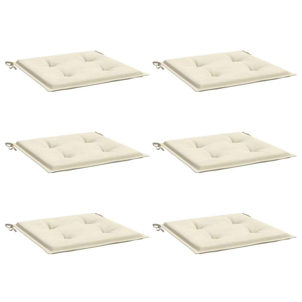 Cuscini per Sedia 6 pz Crema 40x40x3 cm in Tessuto Oxford | homemem39